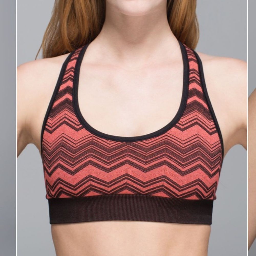 Lululemon Electric Coral Ebb & Flow Yoga Gym Racerback Reversible Sports Bra 6